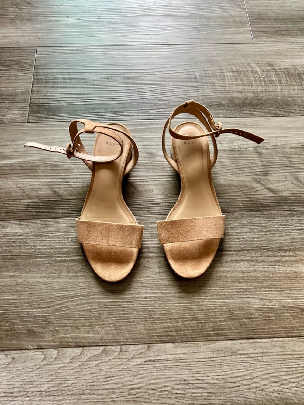 a new day Tan Suede Ankle-Strap Sandals